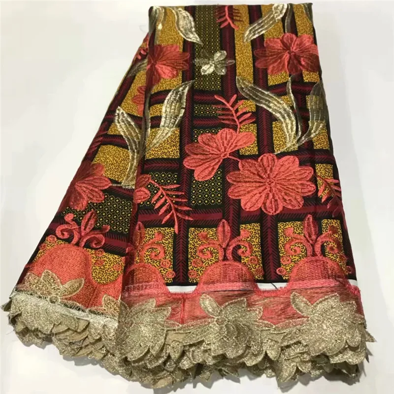 

2020 High Quality New Arrival Ankara 100% Cotton Wax Lace Wax Fabric African Embroidery Dutch Wax With Lace Fabric ZQ031727