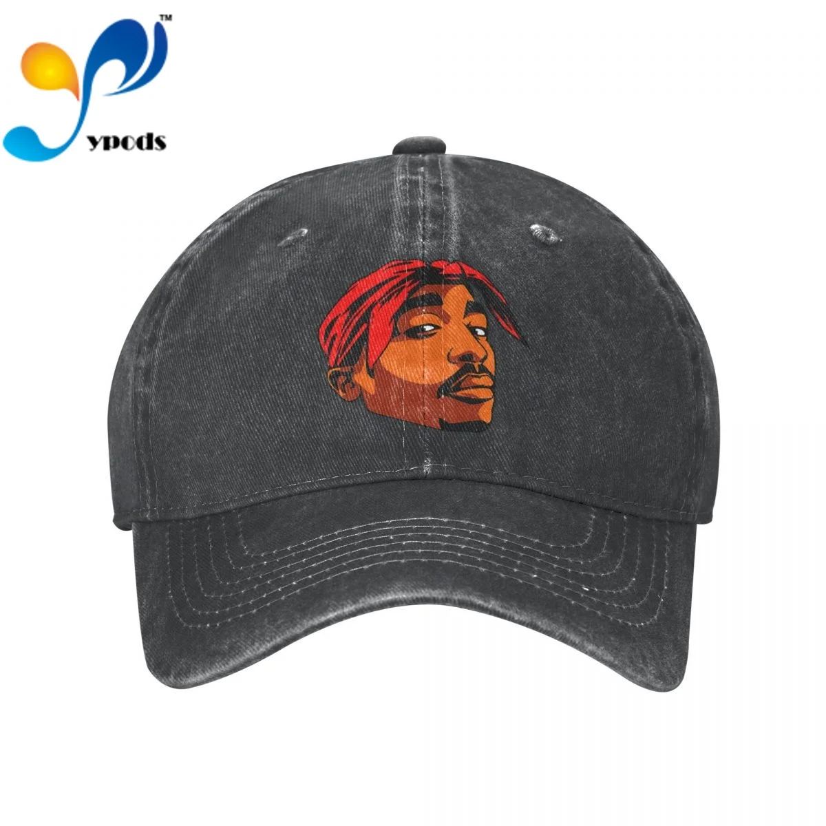 Бейсболка из денима для мужчин и женщин Кепка-Снэпбэк 2pac (3) на осень/лето |