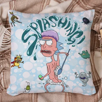 

Rick And Morty Take A Shower Pillow Covers Cases Cushion Pillowcase Square Print