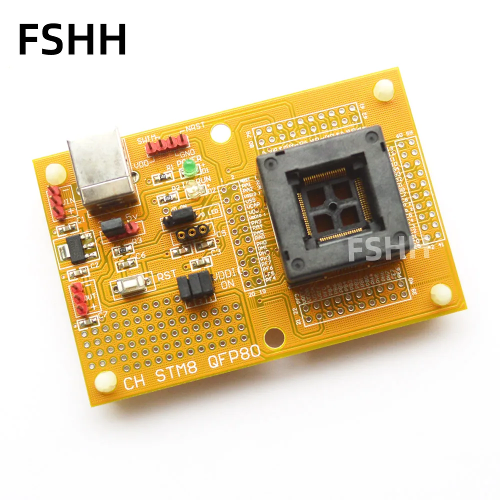 

STM8-QFP80 Core board TQFP80 LQFP80 STM8A STM8S STM8L Download seat test socket Programmer adapter 0.5mm pitch