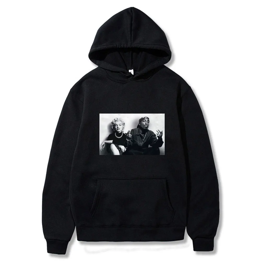 

2020 Fashion Design Legends Tupac Marilyn Monroe Print Hoodies Men Sweatshirt Streetwear Harajuku Autumn Winter Keep Warm
