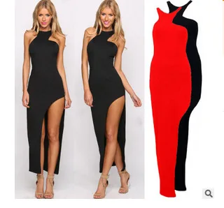 

WOMEN'S Dress Europe And America New Style Sexy Slim Fit Non-symmetrical Vest Dress Sleeveless Hot Selling