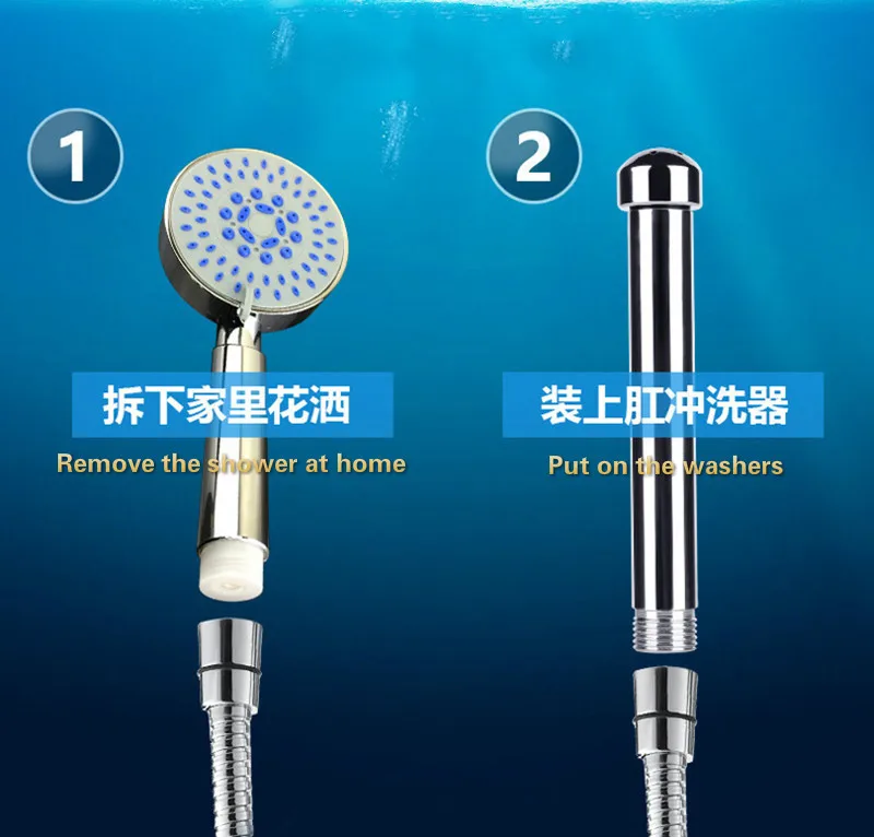 3 Styles Head Stainless steel Bidet Faucets Rushed Anal Douche Shower Cleaning Enemator Enema Metal Anal Cleaner Butt Plugs Tap