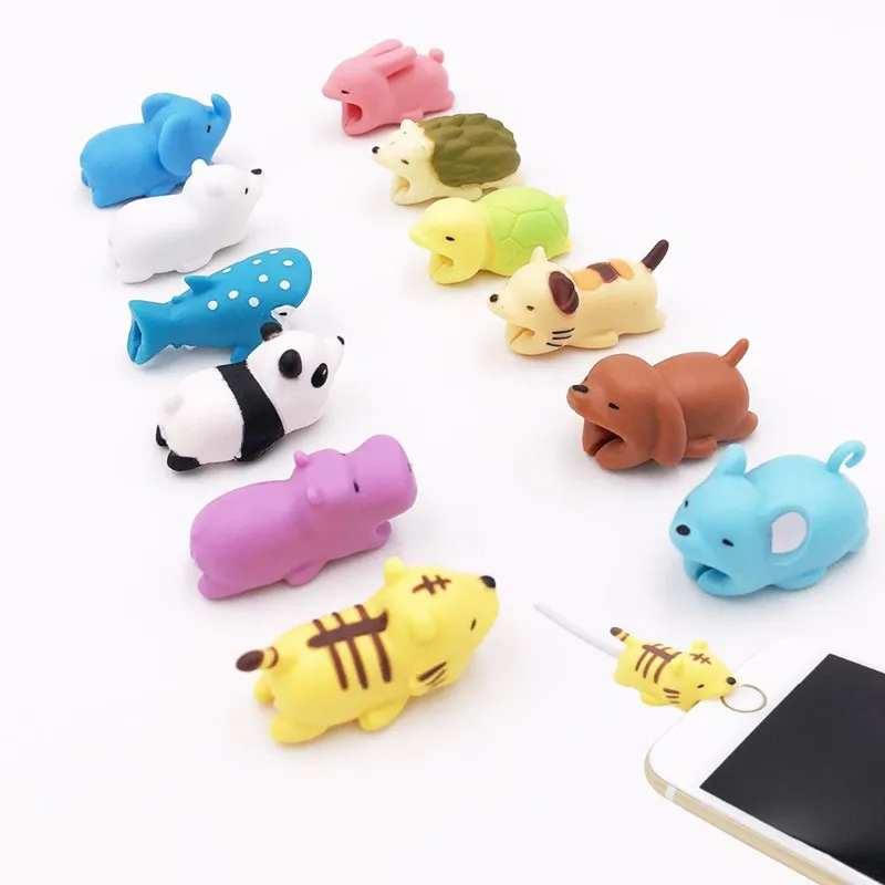 

Cute Animal Bite Cable Protector Data Cable Protection Sleeve Cable Winder For iPhone Panda Bites Doll Model Holder Cable Winder