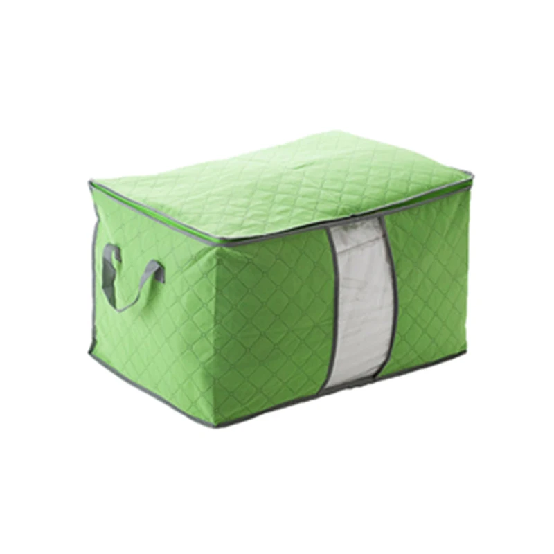 Большие тканевые органайзеры, складные, не трикотажный склад матерчатая коробка, одеяло, держатель одеяла, сумка на молнии, домашний шкаф, экономит пространство, Органайзер - Цвет: Зеленый