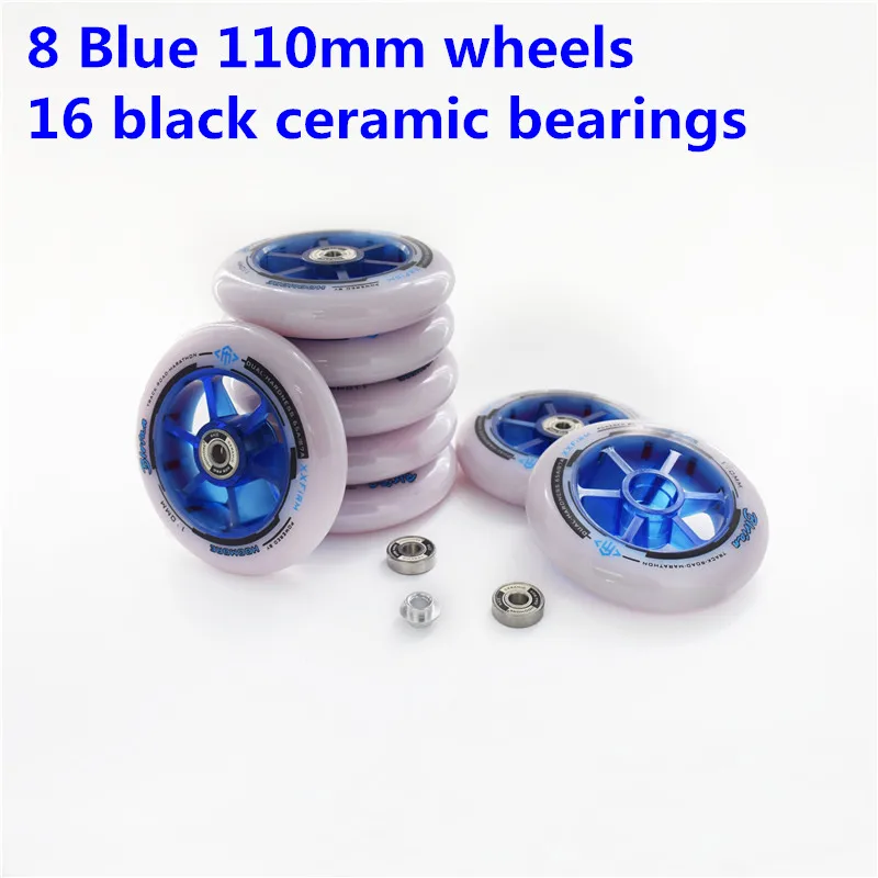 8 blue 110mm bearing XXFirm 87A/65a двойное твердое встроенное скоростное колесо для катания на коньках MPC CITYRUN speed Racing Competition вулкан 100 мм 110 мм Чемпион PS - Цвет: 8 blue 110mm bearing