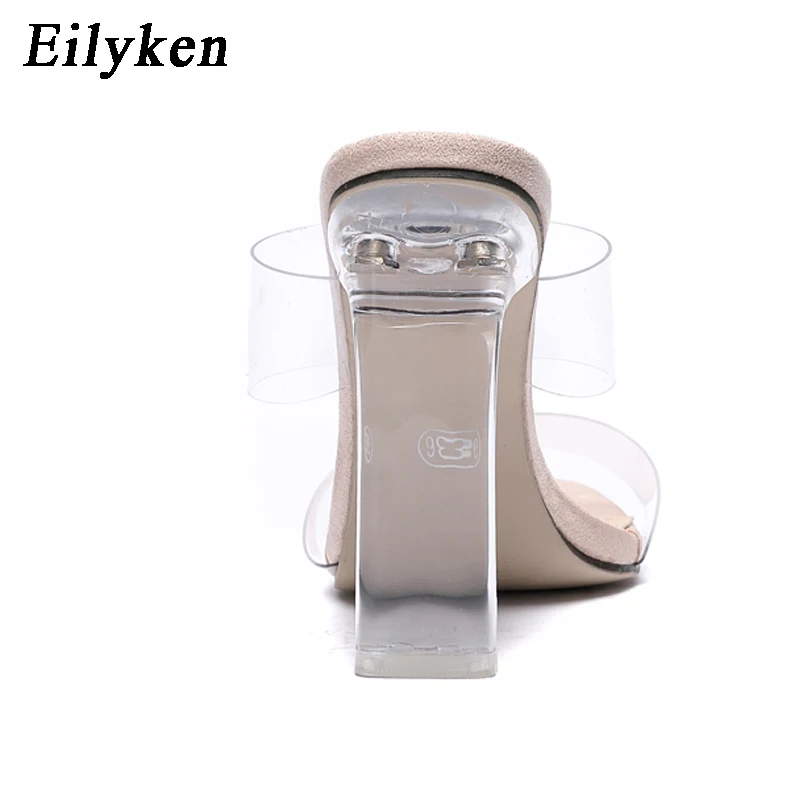 Eilyken PVC Transparent Open Toes Women's Slippers Summer Sexy High Quality Crystal Clear Heel Female Shoes Party Sandals