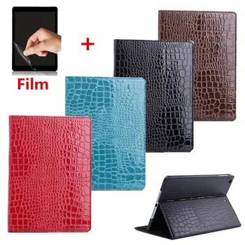 

Flip Stand Protective PU leather For Ipad 9.7 Case 2018 2017 Tablet Case For iPad Air /Air 2 Case Cover Crocodile Cover+Film