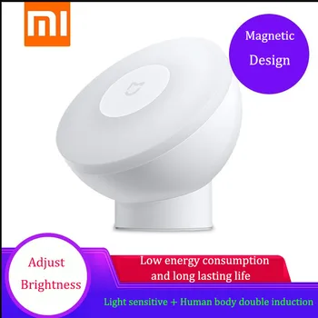 

New Xiaomi Mijia Led Induction Night Light 2 360 Rotating Adjustable Brightness Infrared Smart Motion Sensor With Magnetic Base