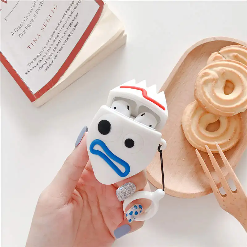 Для Apple AirPods 3D милый мультфильм Забавный форки человек чехол для Airpods 2 Kawaii эльф забавные Монстры наушники гарнитура защитный чехол - Цвет: P
