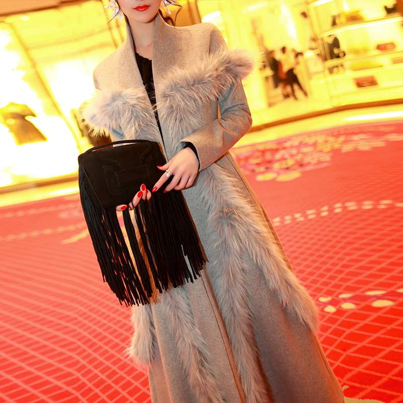 

Woolen Coat Faux Fur Autumn Winter Coat Female Wool Jacket Korean Vintage Long Tops Women Clothes 2020 Manteau Femme ZT4568