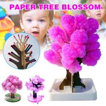 

Newly 1/2pcs Magic Japanese Sakura Tree Christmas Tree Paper Blossoming Paper Crystal Trees Kids DIY Toy CLA88