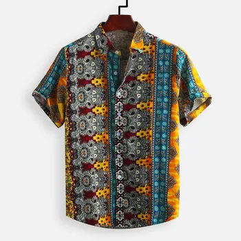 

New Arrival Mens Hawaiian Beach Shirt Fashion Male Casual Floral Printed Beach Shirts Short Sleeve Shirt M-5XL