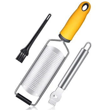 

Grater Kitchen Accessories Tool, Includes Grater Ginger, Garlic, Chocolate with Stainless Steel , Lemon Zester Grater