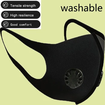

1Pcs Black Washable Anti Dust Mask Unisex Outdoor Windproof Air Purifying Face Mask Multi Layer Reusable Respirator Mask
