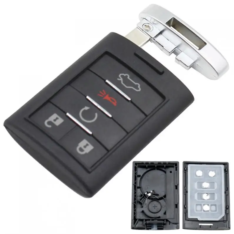 

1pcs Durable Black 5 Buttons Replacement Car Remote Key Shell with Small Key fit for Cadillac ATS / SRX / STS / CTS / DTS