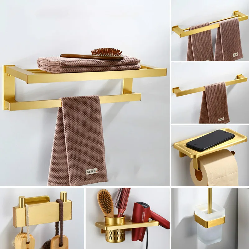 Bathroom Accessories Set Bathroom Tool Sets Brushed Gold Bathroom