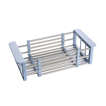 

Vegetable Fruit Drainer Basket Kitchen Storage Tool Sink Filter Shelf Retractable Stainless Steel Dish Drainer Sink Strainer SD