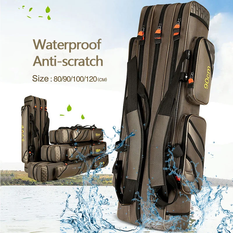  Portable Fishing Bags 3 Layer Large Capacity Fishing Pole Tools Storage Bag Nylon Waterproof Tackle - 32844239470