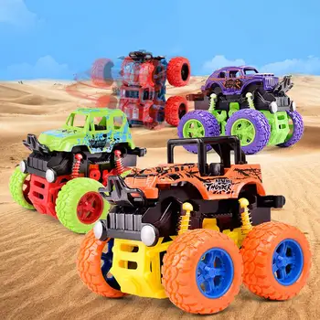

1pcs Mini 4WD Inertia Rotatable Car Toys Kids Friction Power Off-Road Vehicle Model Inertial Car Toys For Kids Birthday Gift