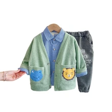 Veste de sport pour bébés garçons et filles, vêtements de printemps et d'automne pour enfants, chemise et pantalon de dessin animé, nouvelle collection pièces/ensembles 