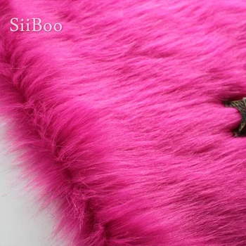 

High grade 7cm long hair rose red faux fur fabric for winter coat,vest,cosplay stage decor free shipping 150*50cm 1piece SP2576