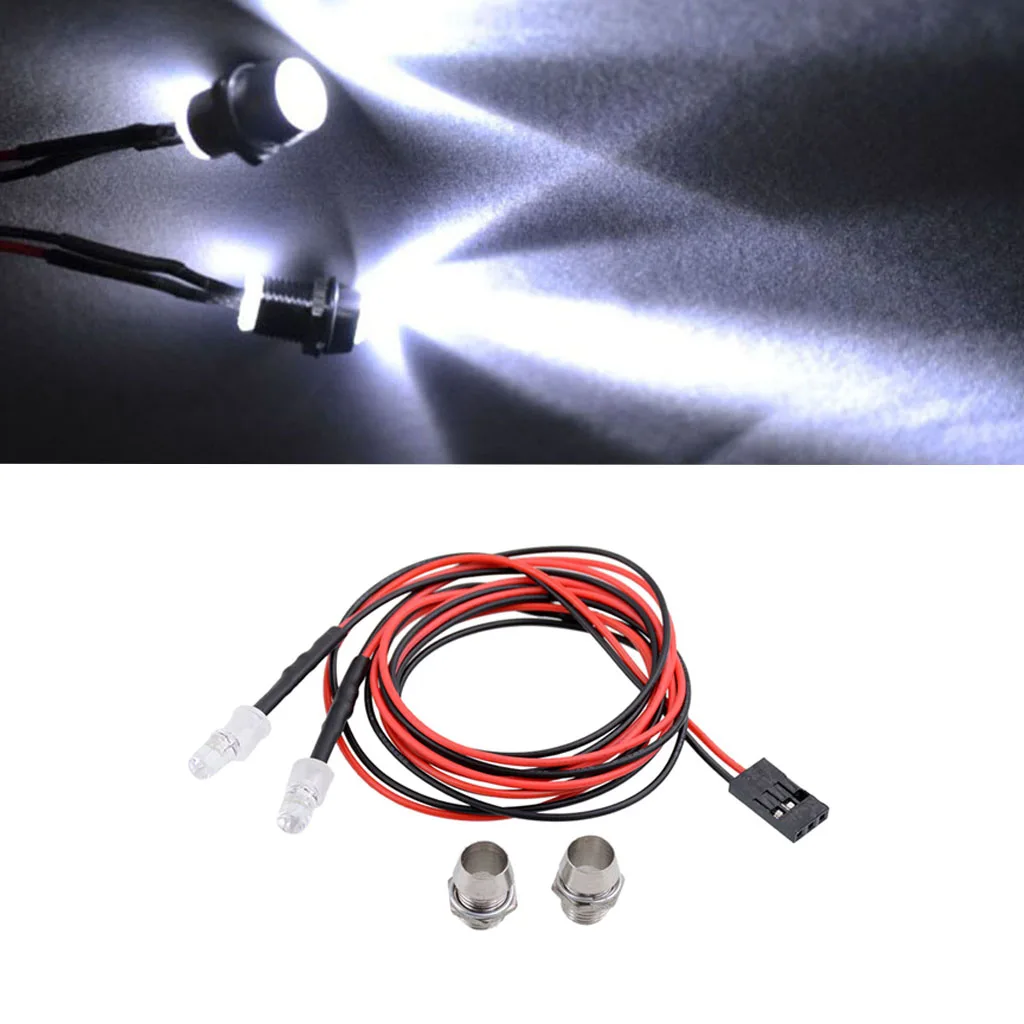 RC Car Lights 3-9V Light Set Headlight headlamps For 1/5 1/8 1/10 1/12 1/16  RC Model Car Truck Led - 2 White 5mm