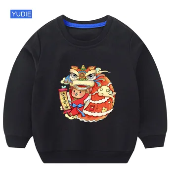 

toddler hoodies 2020 happy new year t shirt kids baby sweatshirt Babi Pullover Children's Hoodies girls clothes chinese style