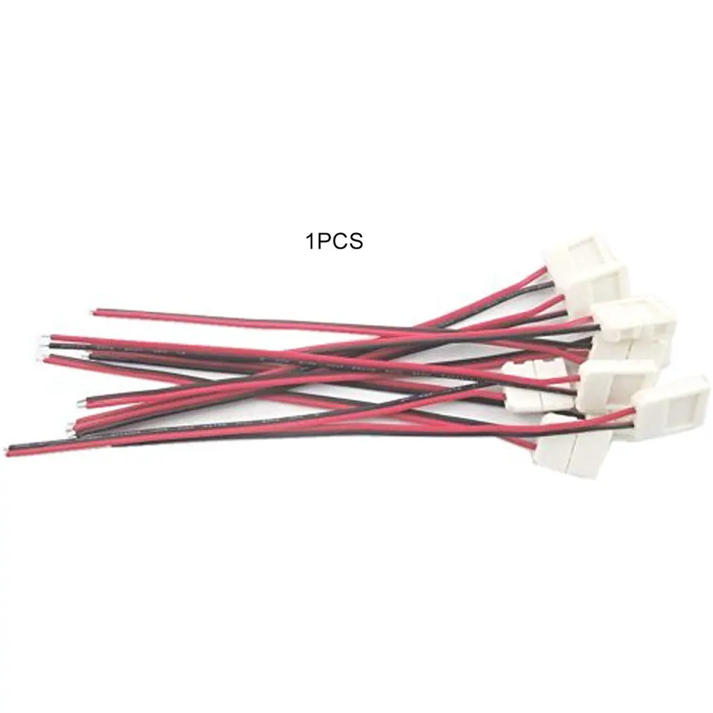 

8Mm 2Pin Welding Free Strip-To-Power Cable Connector Adaptor(One End) With 15Cm Wire For 3528 Single Color Led Strips