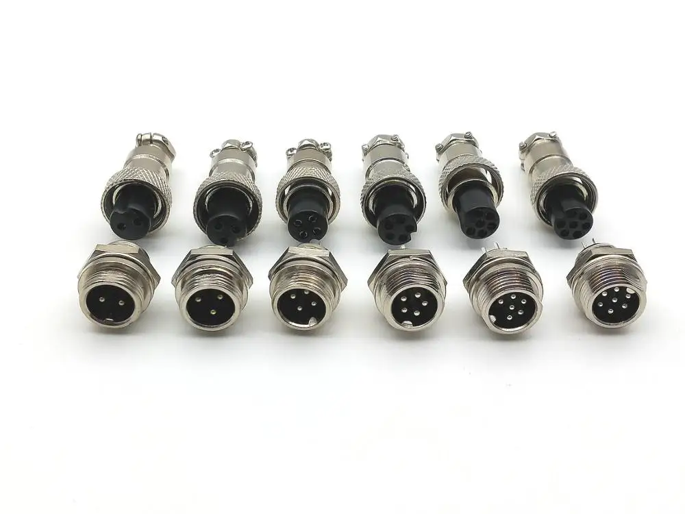 10 шт./набор GX12 2pin 3pin 4Pin 5pin 6pin 7pin 12 мм аудио разъем для монтажа на шасси