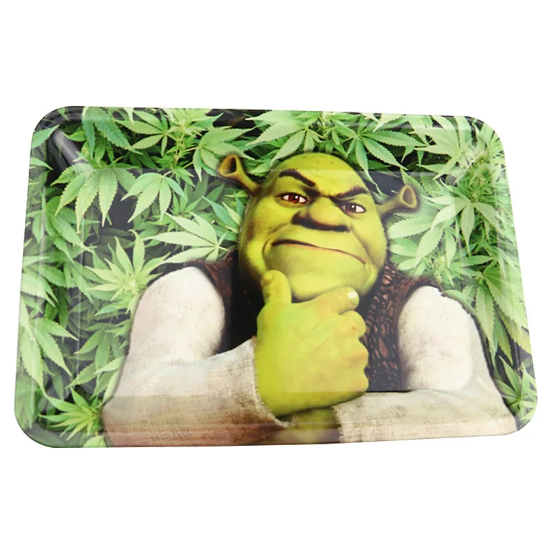 Tinplate Metal Tobacco Rolling Tray Storage Plate Discs For Smoke Bob Marley Weed Herb Grinder Cigarette Container Tray Ashtrays