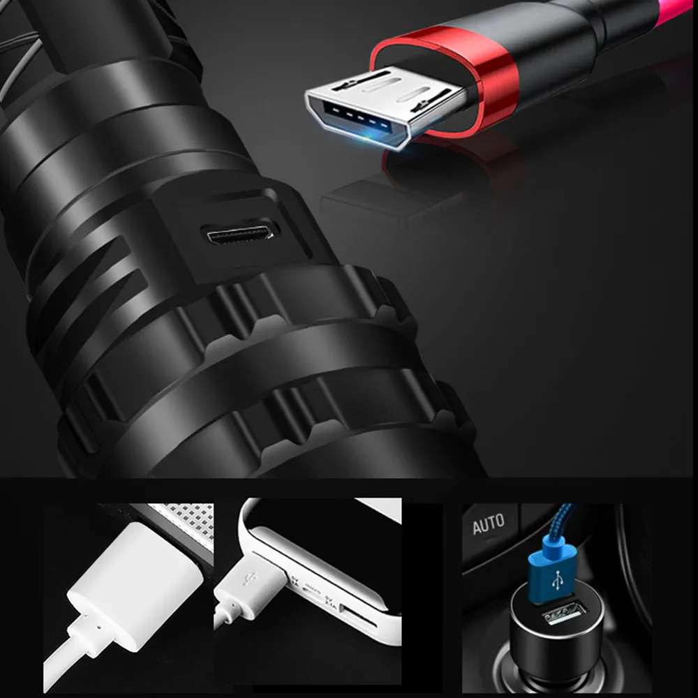 Светодиодный фонарик XHP50.2 самый мощный XLamp L2 охотничья аккумуляторная батарея USB