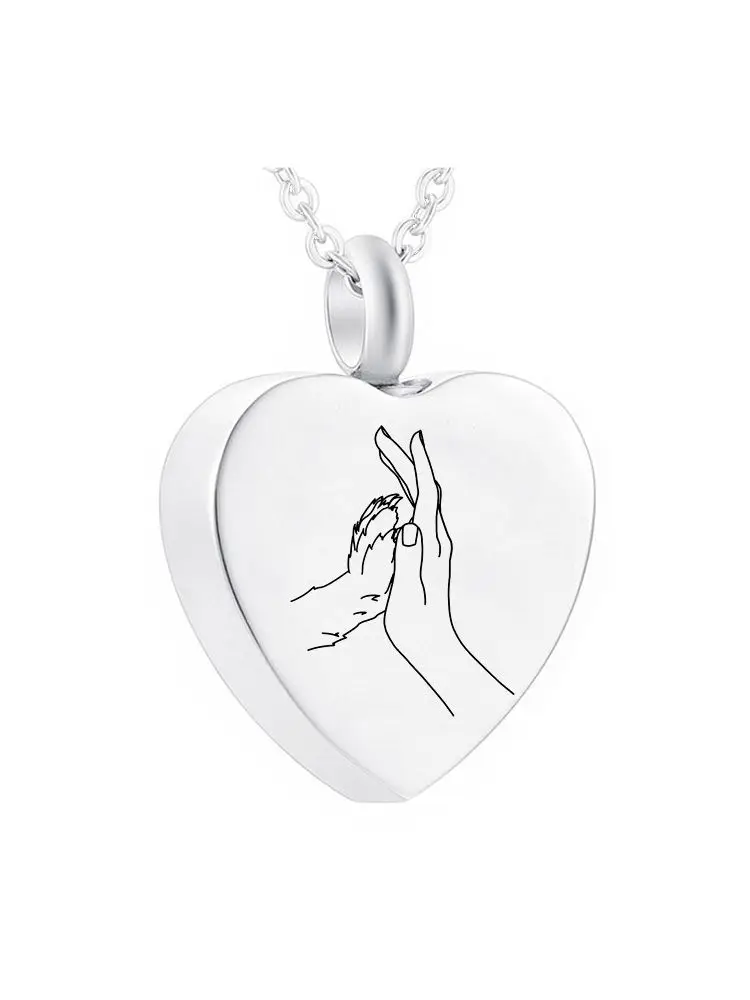 Pet Ashes Pendant Heart Cremation Urn Necklace for Ashes To Commemorate The Dead Human/Pets For Cremation Funeral Memorial
