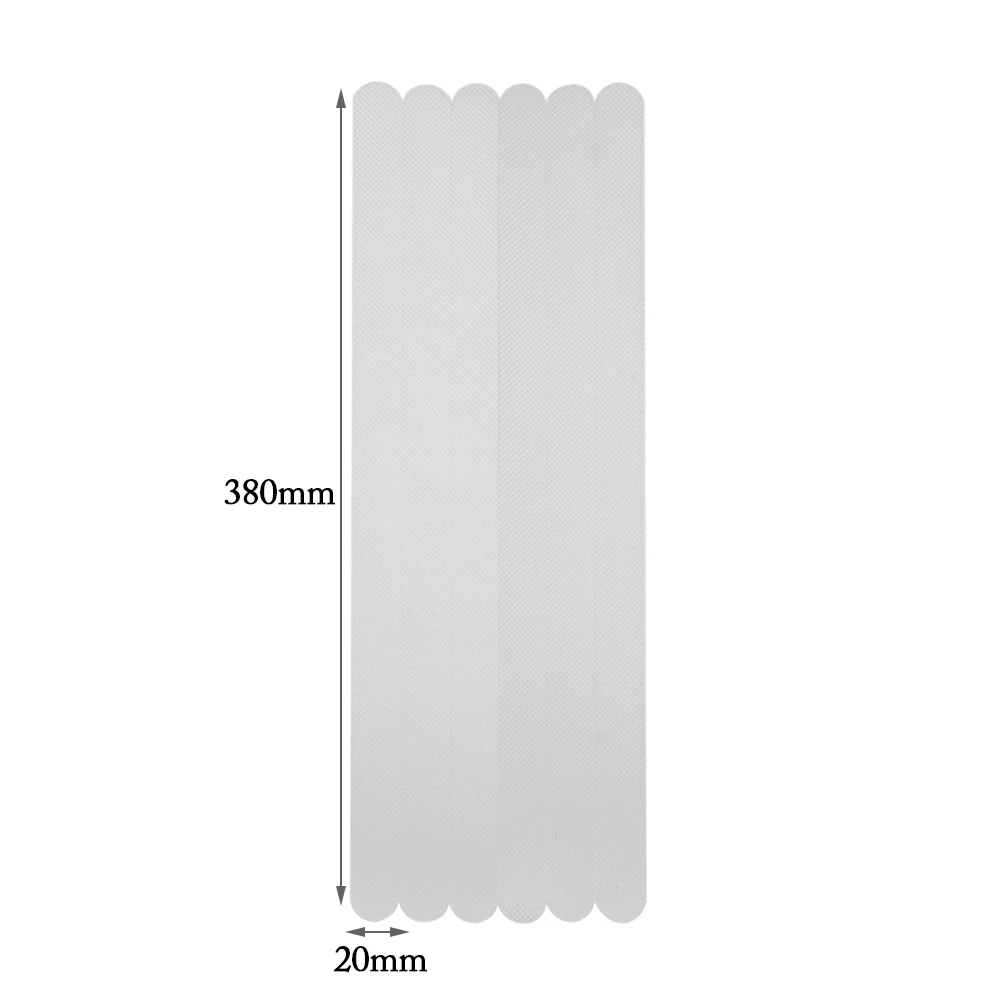 20mm x 380mm-6pcs Горячие противоскользящие полоски, прозрачные полоски для ванной, защитные полоски для ванной комнаты, Нескользящие наклейки, коврик для лестницы, полы, ванны - Цвет: 20mm x 380mm-6pcs