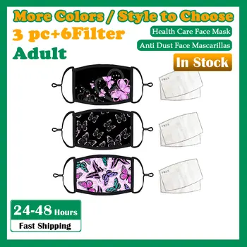 

3PCS Gezicht hypoallergeen Masks masques+ 6PCS Filter Adjustable Ear Loops Hawaiian Face Masks Washable & Reusable Dust Mask