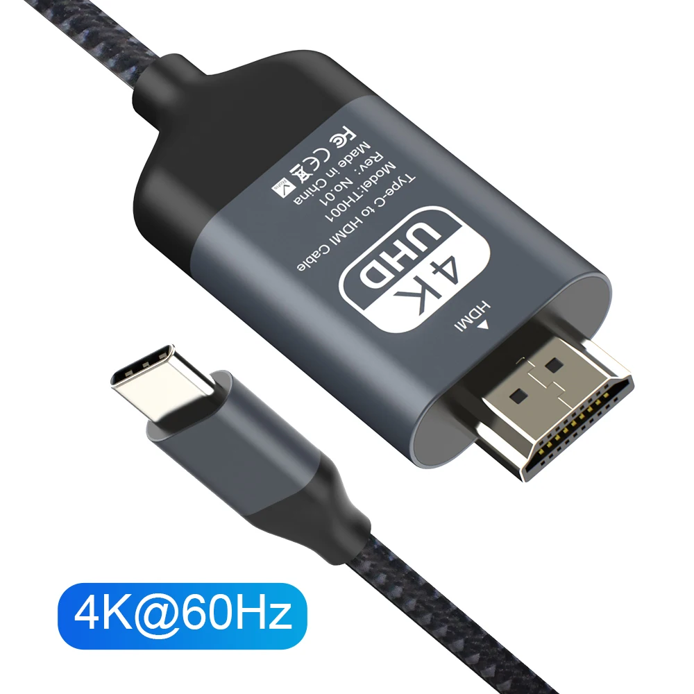 Кабель USB C к HDMI 4k Type 4K 60 Гц Thunderbolt 3 для Samsung Huawei Mate 40 30 MacBook | Электроника