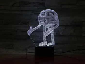 

3D Led Night Light Monsters Inc Night Lamp Visual LED Light for Baby Bedroom Bedside with Color Changing with Bluetooth Speaker