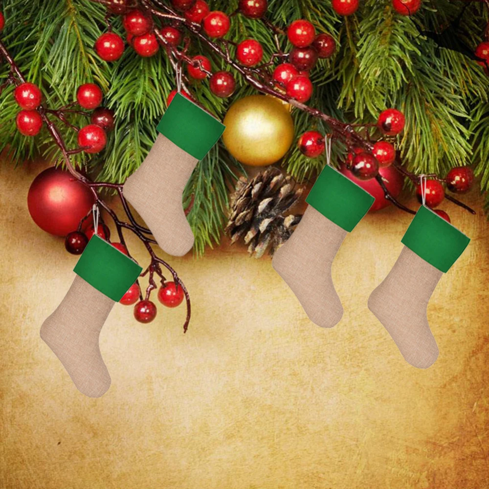 

Christmas Stockings Santa Claus Sock Gift Kids Candy Bag Xmas Noel Decoration for Home Christmas Tree Ornaments