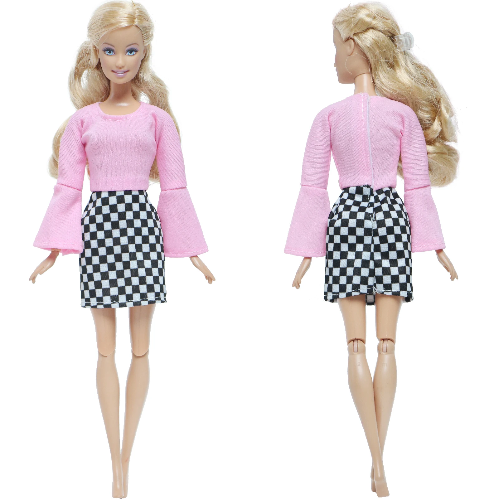 Saia Xadrez para Barbie  Como Fazer Roupa de Boneca 