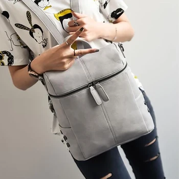 

2020 New Women's PU Leather Backpack School Bags For Teenage Girls Large Capacity Backpack Laptop Bag Drop Shipping