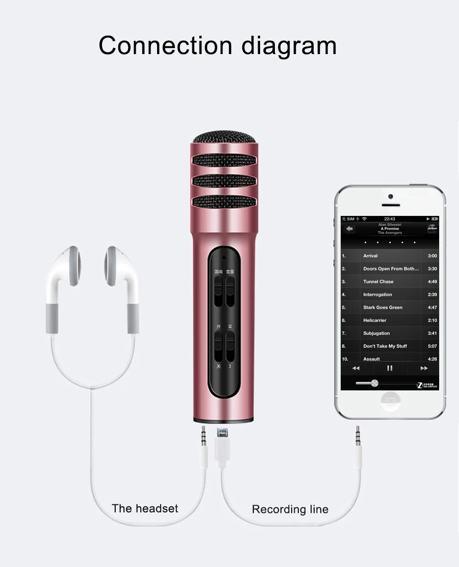 MAMEN 4 цвета конденсаторная машина караоке микрофон Встроенная звуковая карта смартфон плеер микрофон динамик Запись музыки Android/ios