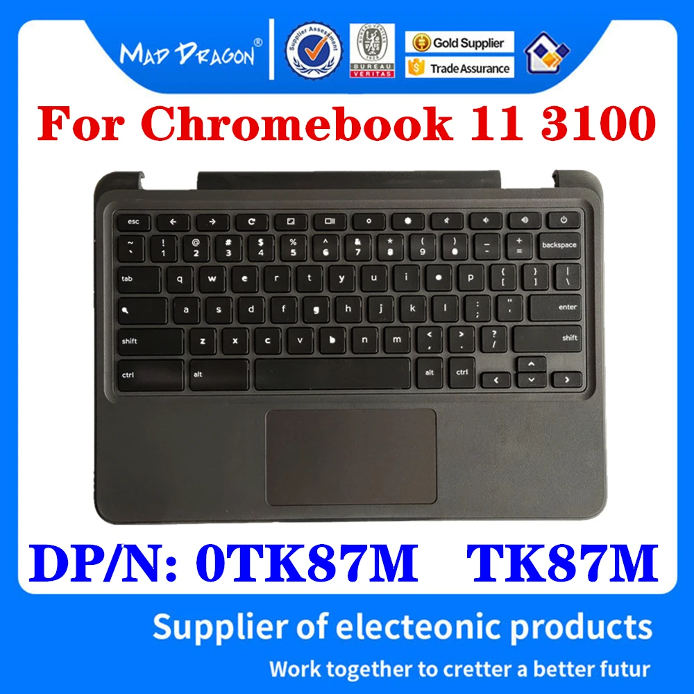 New C Case Cover With Keyboard Touchpad For Dell Chromebook 11 3100 Laptops Upper Case Palmrest Cover Assembly Dp N Tk87m 0tk87m Laptop Bags Cases Aliexpress