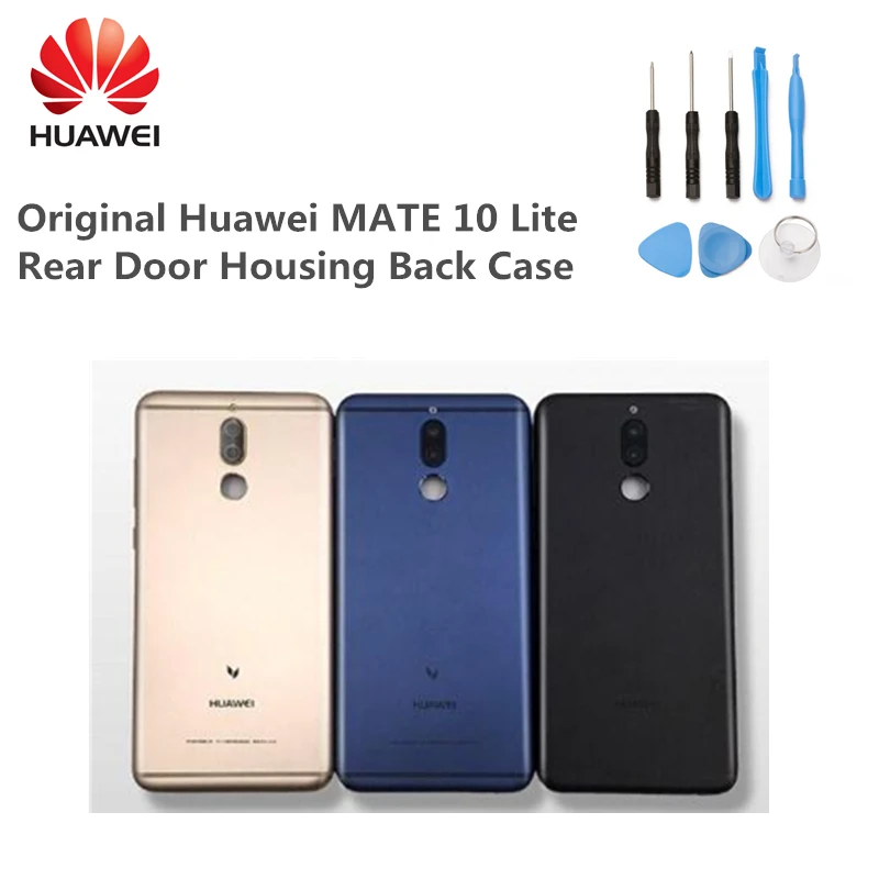 

Original HUAWEI Mate 10 Lite Housing Battery metal Back Cover Rear Door Case Replacement Part with Lens frame+Free tools