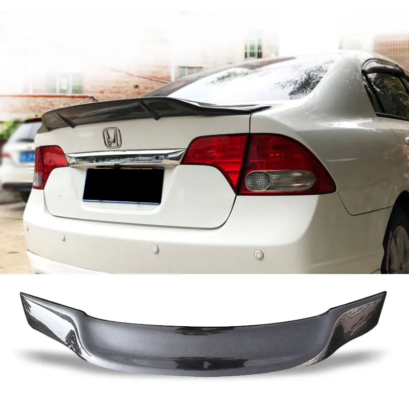

Car Trunk Spoiler Carbon Fiber FRP Auto Rear Trunk Wing R Style Accessories Spoiler For Honda Civic 2006-2011