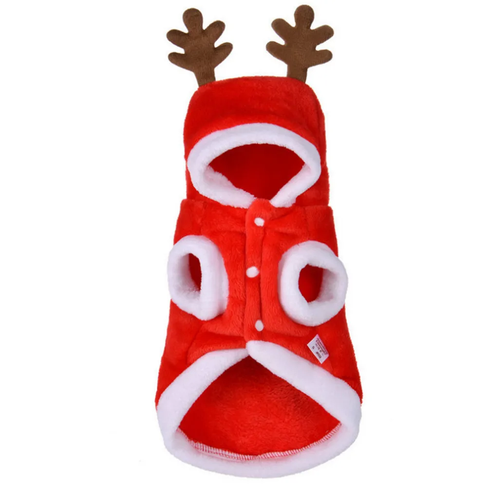 Pet Christmas Sweater Winter Warm Furry Elk Puppy Cartoon Clothes Xmas Costume Coat For Dogs Cats Small Puppy Chihuahua Clothes (4)