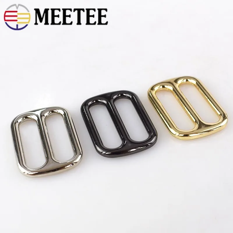 Meetee 5 шт. 25/32/38 мм металлический мешок двухщелевая Пряжка DIY Чемодан ремень тройной