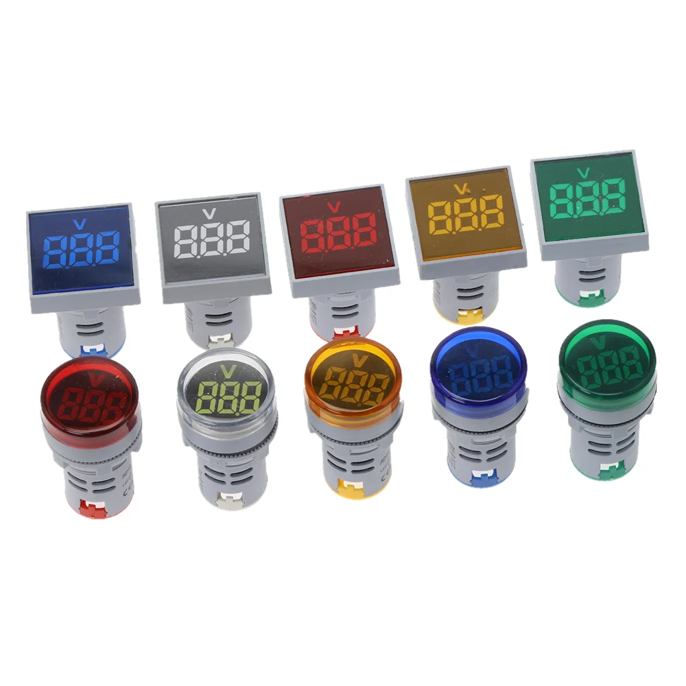 

Mini Digital Voltmeter 22mm AC 12-500V 20-500V Volt Voltage Tester Meter Monitor Power LED Indicator Pilot Lamp Light Display