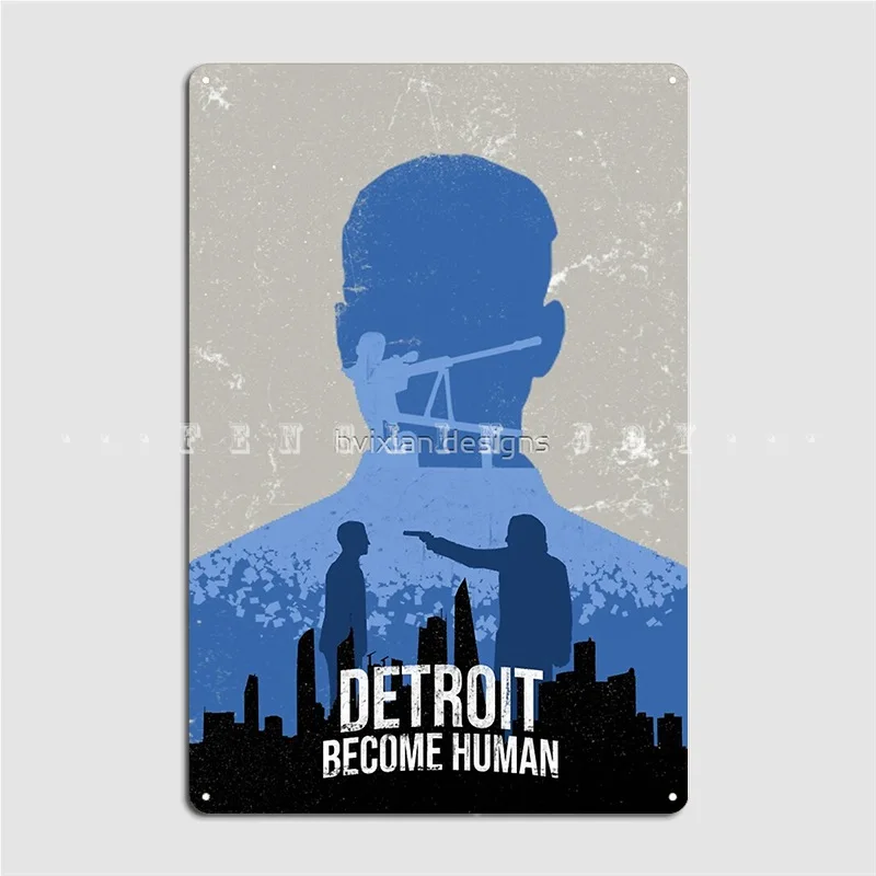Detroit: Become Human メタルポスター コナー Detroit: Become Human