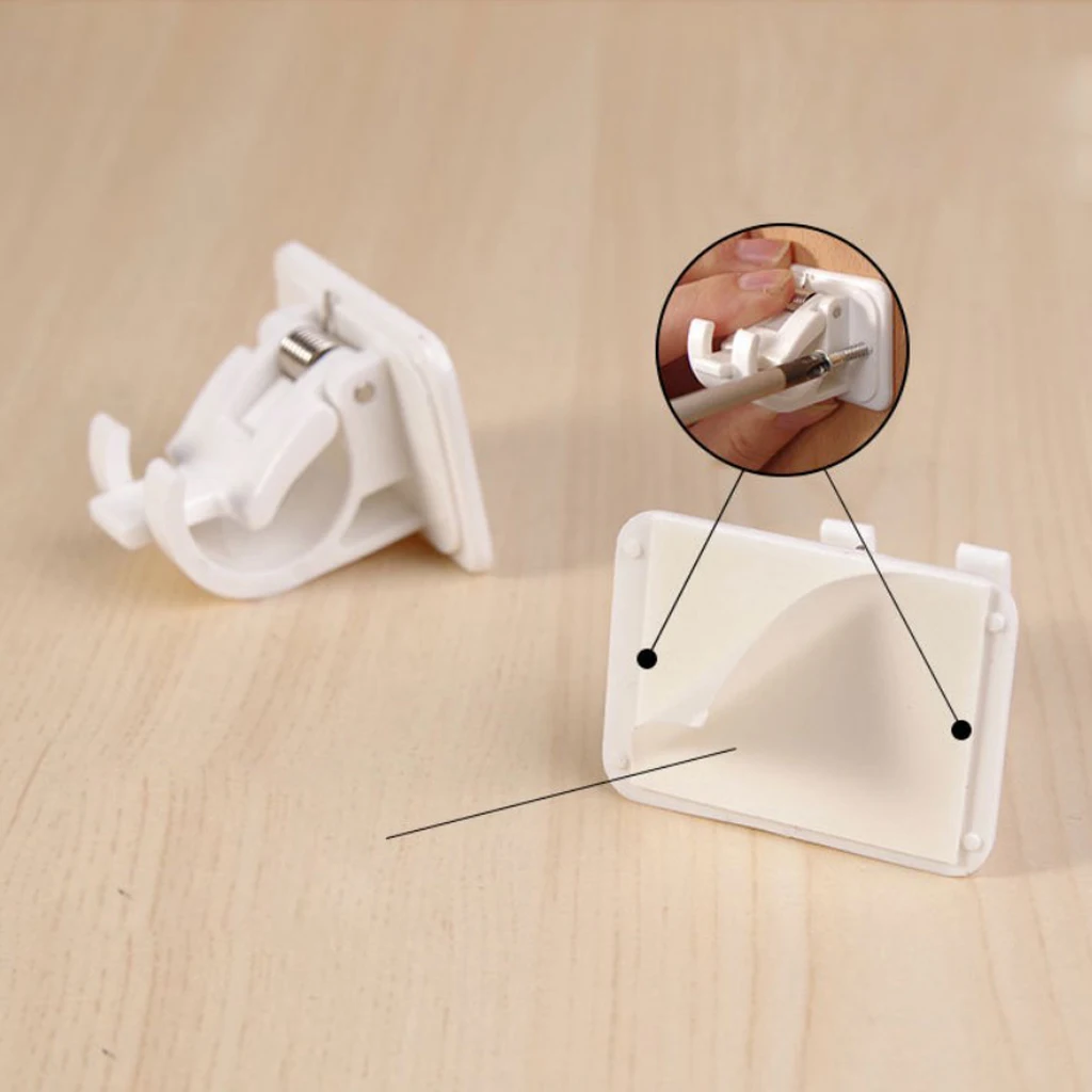 2pc Curtain Rod Brackets No Drill Adjustable  Curtain Rod Holder for Kitchen