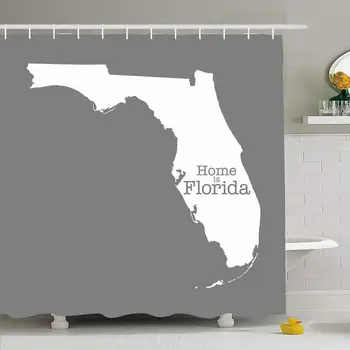 

Shower Curtain Set with Hooks 72x72 Freedom Home is Florida Ft Patriotism Identity State White United Border On Signs Symbols
